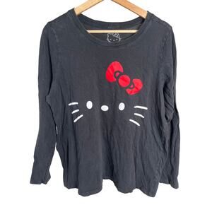 2018 Hello Kitty Black Graphic Long Sleeve T-shirt Size 0